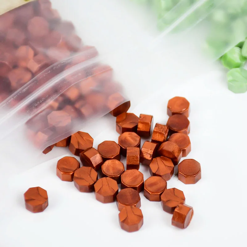 Kép 5: 100pcs Nyolcszög Bélyegzés Padlóbeeresztő gyöngyök tömítő borítékot Apaminta Padlóbeeresztő gyöngyös számára retro esküvői mesterségek dekor Hivatali előd Apaminta rty Gyártás eszközök