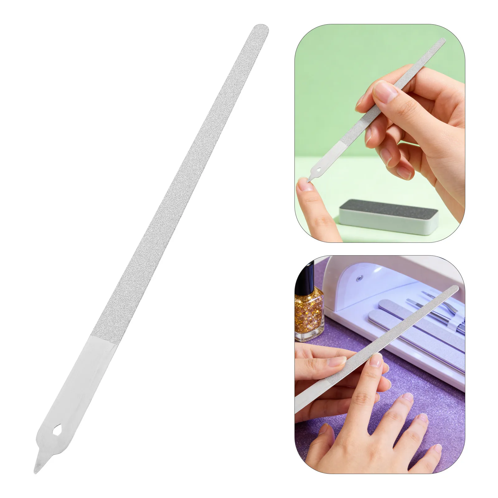 

6Pcs Stainless Steel Nail Files Double Sided Metal Fingernail File Buffer Medium Grit Reusable Nail Care Tool for Acrylics