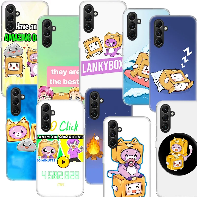 Lankybox Cute Phone Case Samsung A02S A03S A13 A23 A33 A52S A12 A22 A32 Galaxy A51 A71 A41 A21 A31 A53 A73 A11 A01 A42 A72 Cover