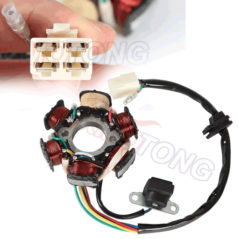 6‑coil 5‑wire Magneto Stator Coil Fit for 50cc 70cc 90cc 110cc 125cc ATV Go Kart Generator Magneto Stator Coil Stator Coil