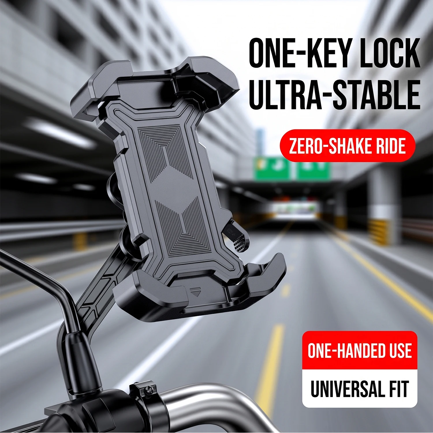 Motorcycle Phone Holder 360° Rotatable Navigation Holder Anti-slip and Shockproof Bicycle Holder Sports Riding Holder
