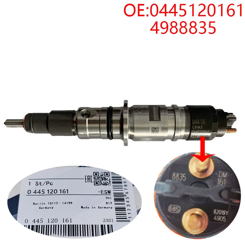 0445120161 6BT QSB ISDE QSB6.7 6D107 ISBe6.7 original engine fuel injector 4988835 3975929 4981077 5253221