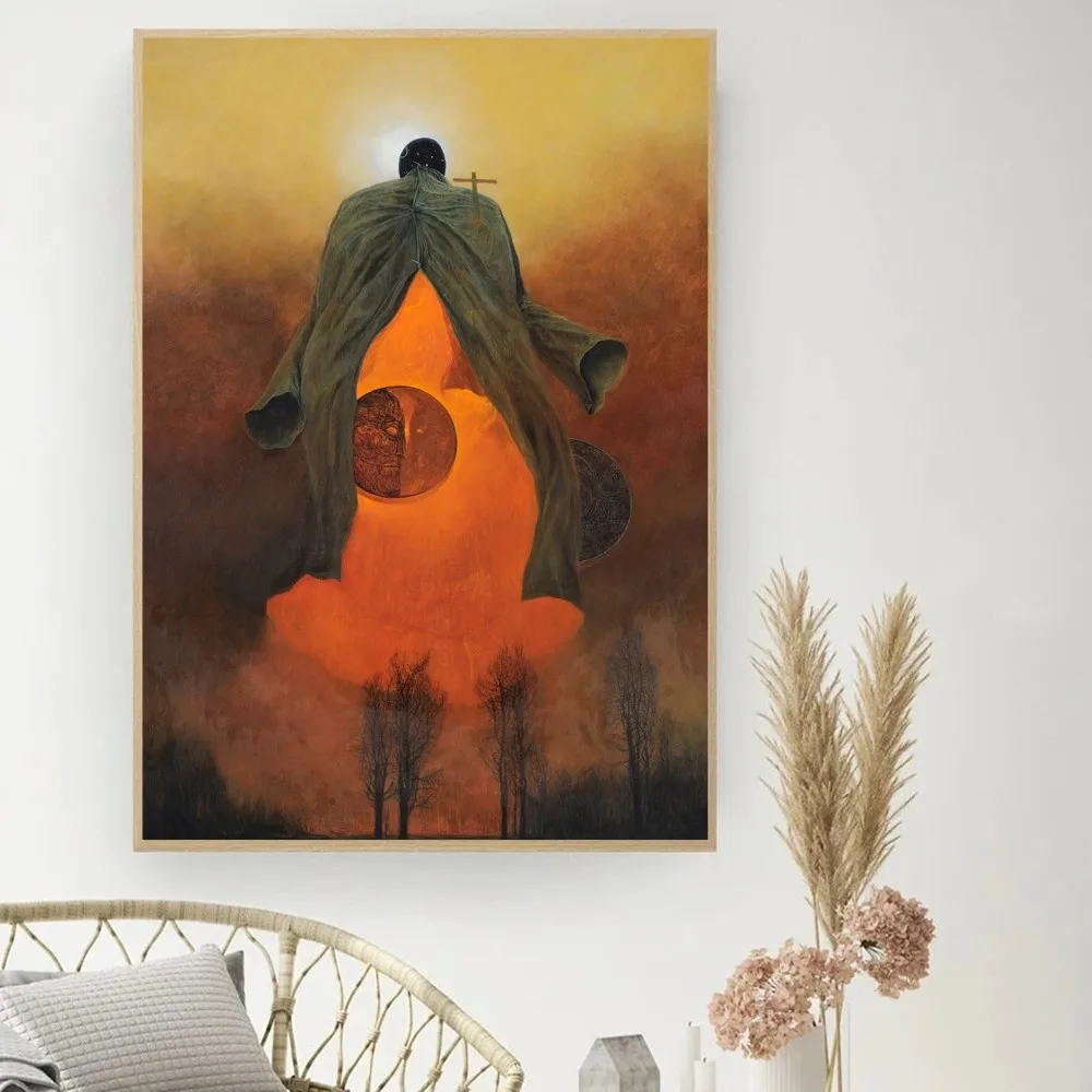 Zdzislaw Beksinski Art Poster DIY Vintage Movie Poster Wall Art Painting Study Stickers Small Szie Wall Painting