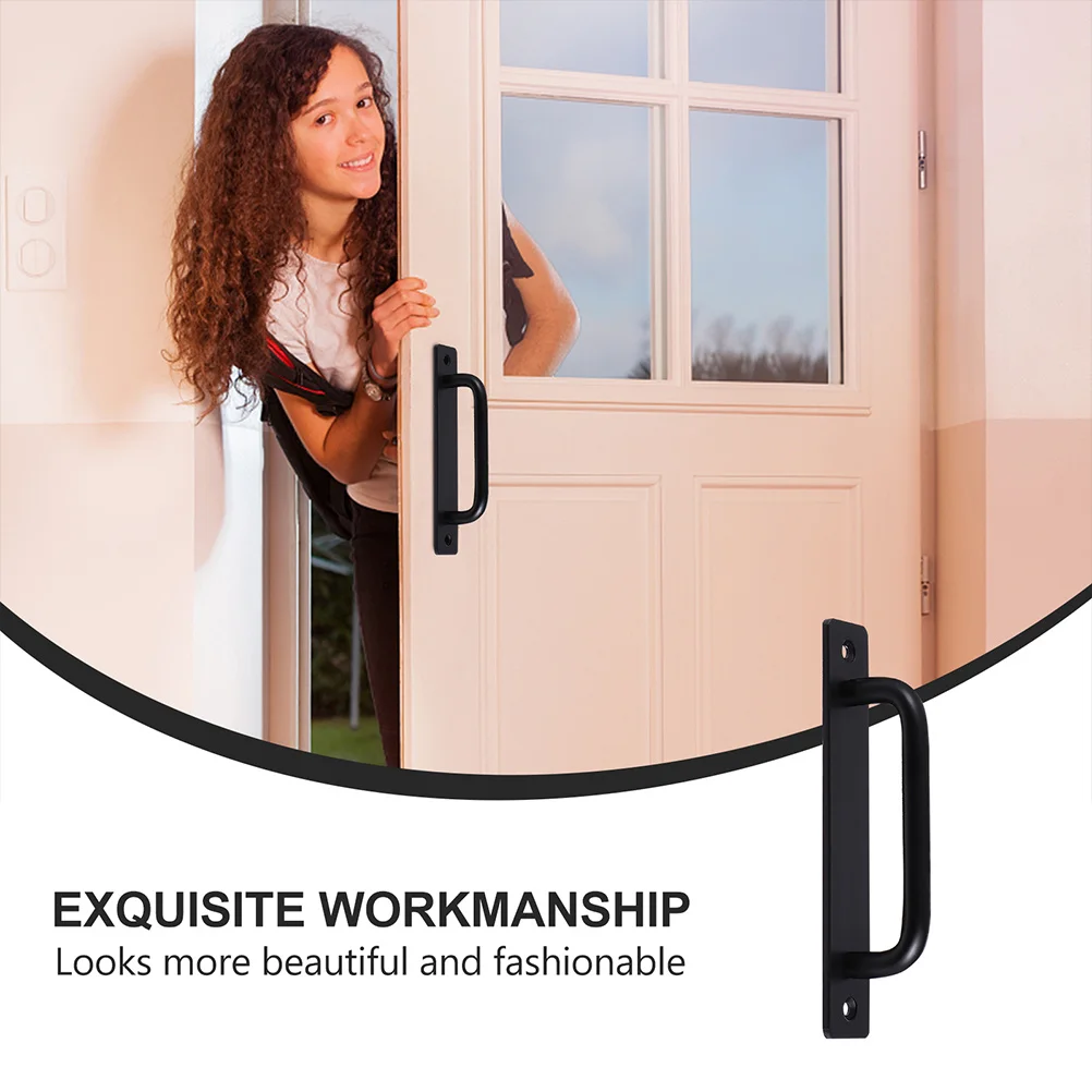 

1 Set Aluminum Alloy Door Handle For Barn Sliding Gate Pull Push Plate Long Base Closet Furniture Accessories Durable Handle For