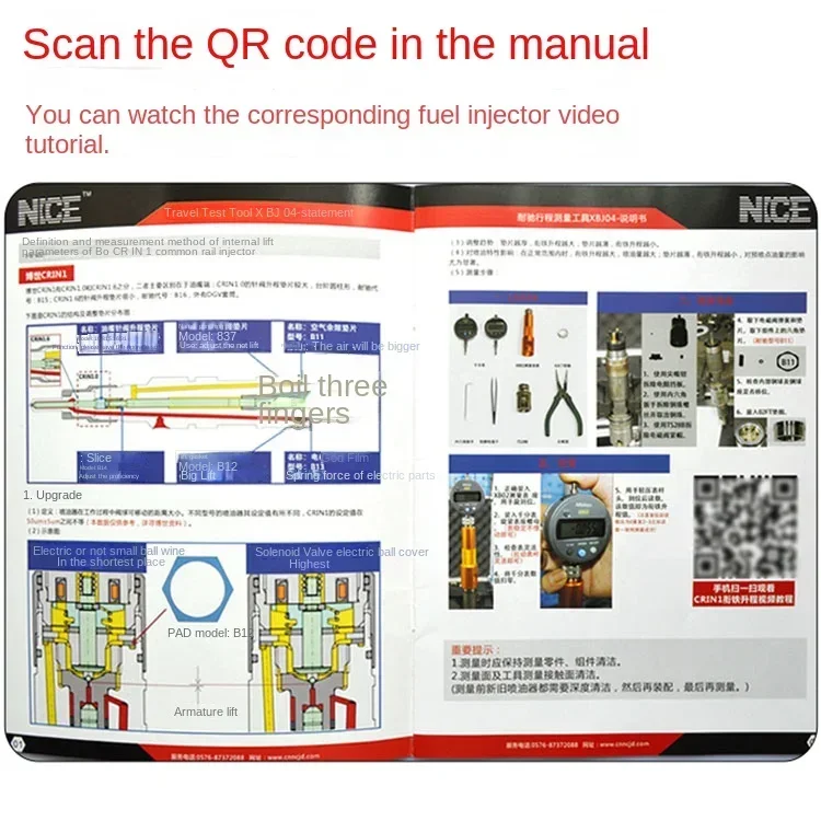 1PCS CRIN Common Rail Injector Stroke Travel AHE Measuring Seat Repair Tool for DENSO CAT BOSCH with Training Video