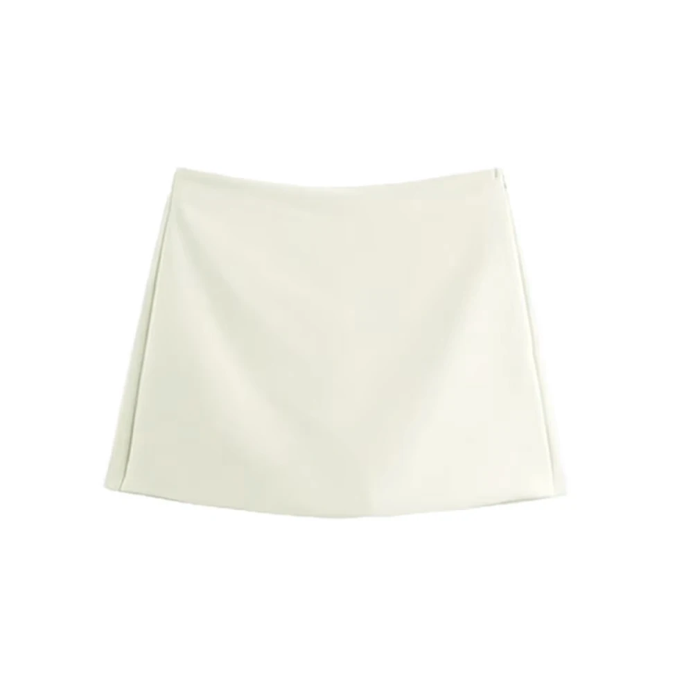 Hohe Taille Solide Skort für Frauen Mode Seite Zipper Weibliche Shorts Röcke Mujer – Detail 5