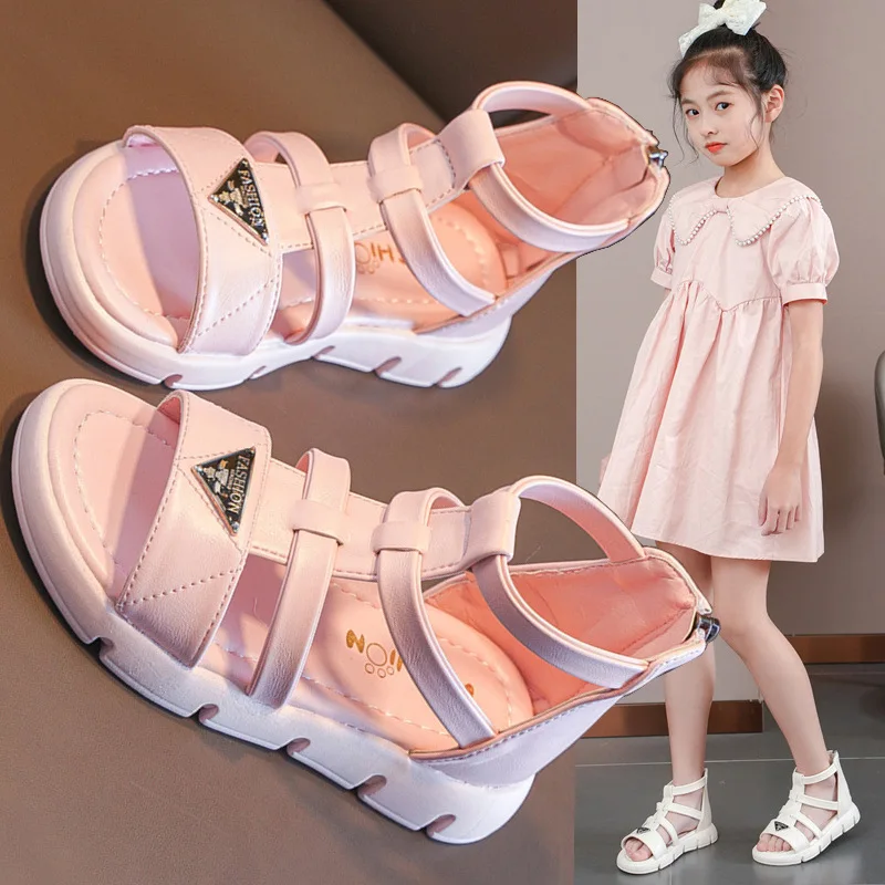 

Summer New Fashion Gladiator Sandals for Girls 2023 Kids Shoes Child Girl Flat Sandals for Children Princess Shoes Size 26-37