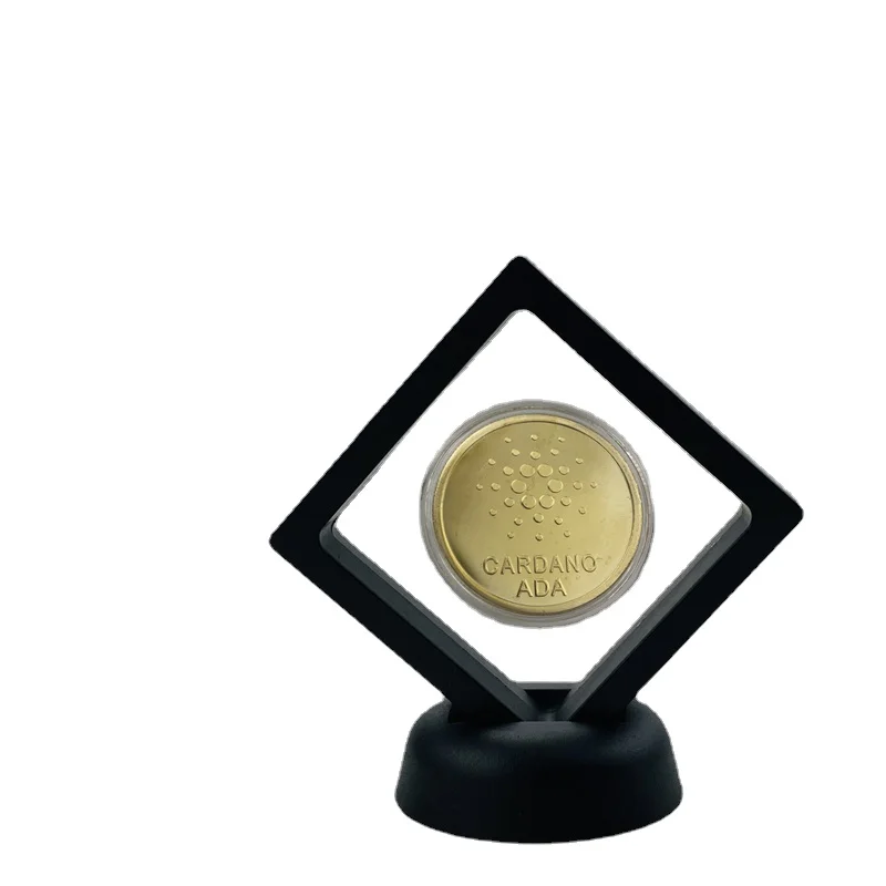 1 pièces Ada Ripple Dogecoin Cardano Crypto Bitcoin Litecoin Ethereum crypto-monnaie commémoration pièce en métal avec support de présentation