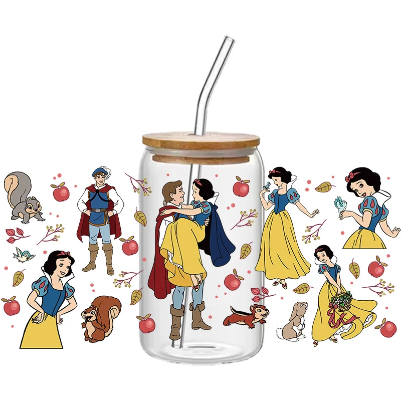 Hot Selling Disney Snow White Crystal stickers Cute  stickers UV 3D transfer Sticker