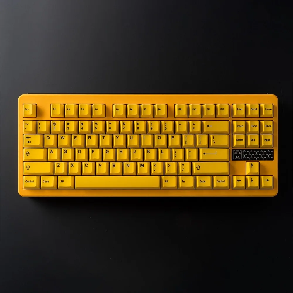 Shenburen Yellow Keycaps Set PBT 151keys Artisan Thermal Sublimation Cherry Proflie KeyCaps Mechanical Keyboard Game Accessory