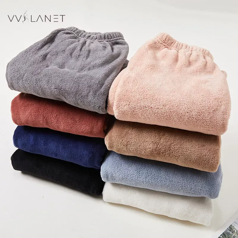 Winter Pants Bottoms for Couples Warm Thick Coral Fleece Sleep Pants Soft Pajamas for Women Plus Velvet Trousers пижама летняя