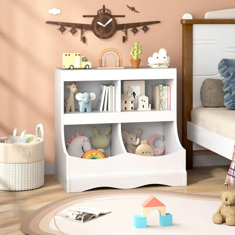 

Kids' Storage And Shelving Toy StorageToy Storage Organizer For Toys Books 4Cubby Kids Bookcase For Childrens Room White Pink Gr