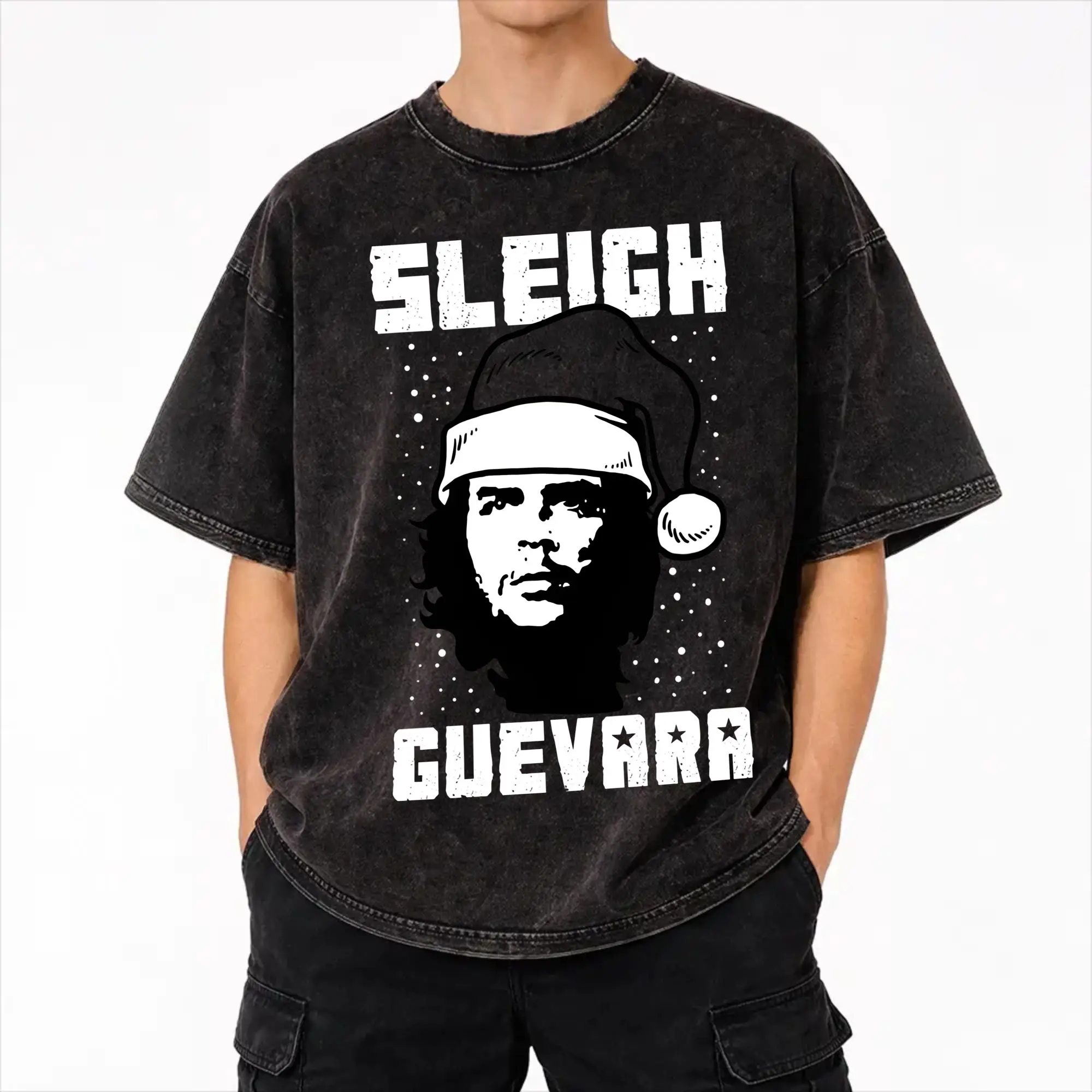 Sleigh Guevara  Washed T Shirts Streetwear Hip Hop Fashion T-Shirt  Tees Tops for Men Women Short Sleeve Harajuku