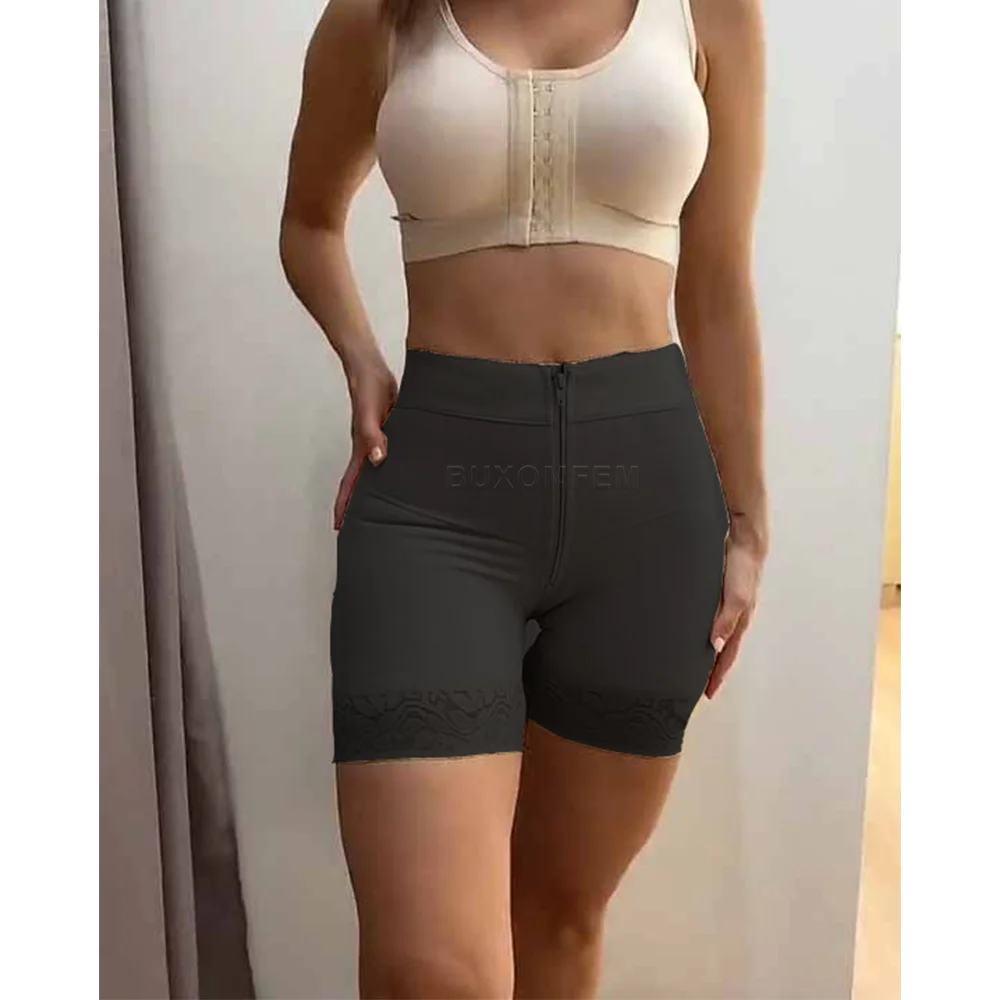 Internal Hooks Firm Compression Zipper Butt Lift Peahcy Short Elastic Slim Fit Breathable Sexy Adjustable High Waisted Leggings