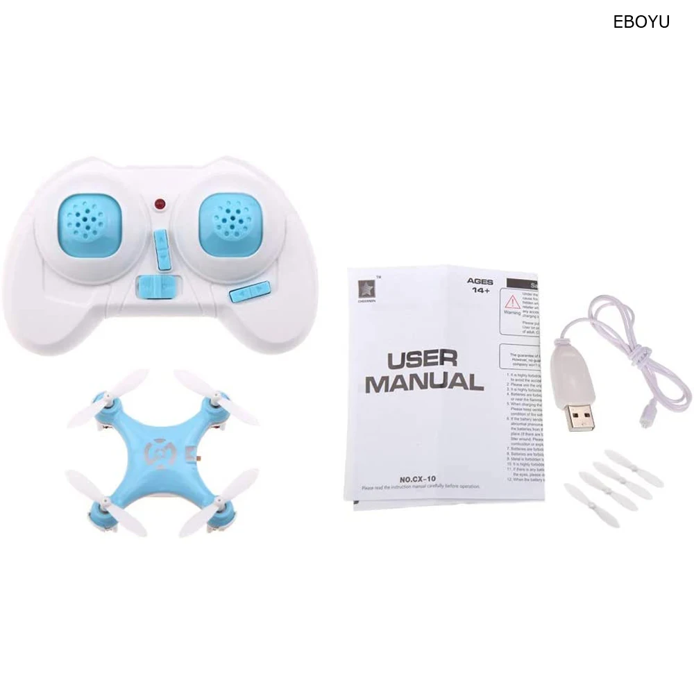 Cheerson CX10 Mini RC Drone 4CH 2.4GHz 6 Axis Gyro LED Rechargeable Mini Nano RC UFO Quadcopter RTF