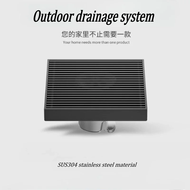 

304 stainless steel outdoor courtyard large-diameter 20x20cm square floor drain