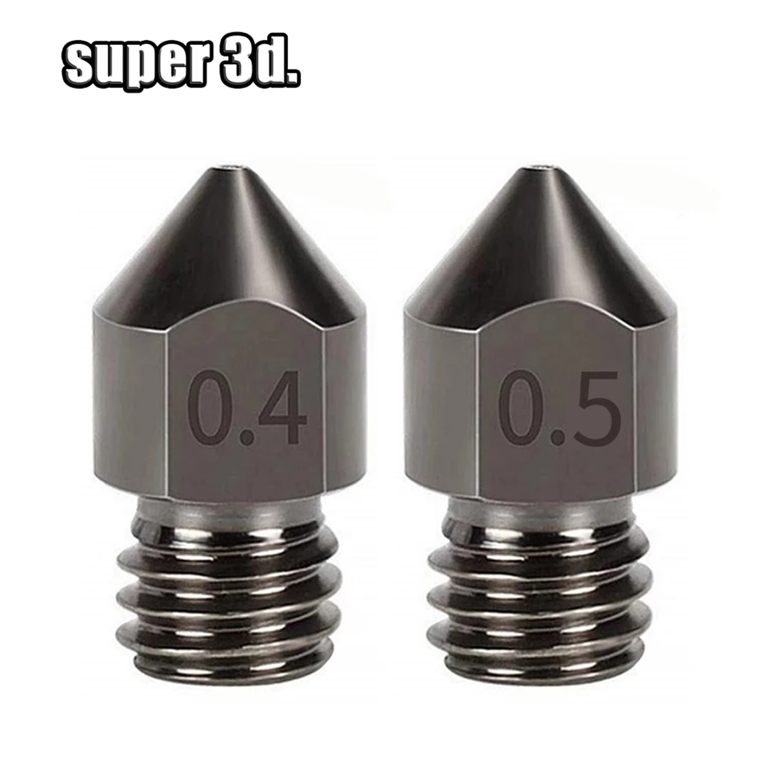 1/2/5Pcs Hardened Steel MK8 Nozzle 0.2/0.3/0.4/0.5/0.6/0.8/1.0mm Nozzle for Ender 3 CR-10 Anet 1.75mm M6 HOTEND Extruder 3d Part