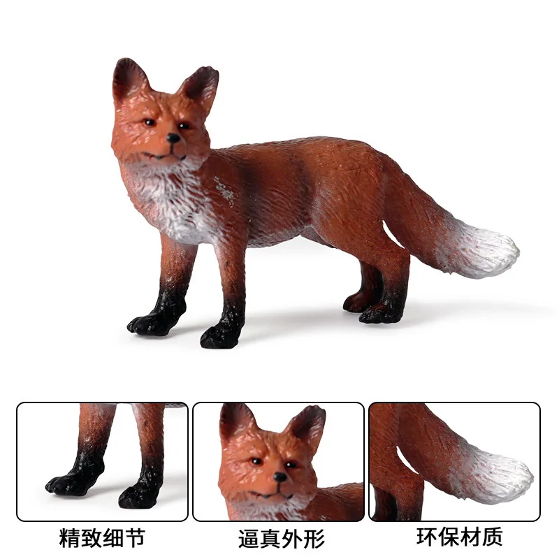 Wild Animal Simulation Solid Fox Model Big Red Fox Arctic Foxes Ferret Figurines Ornaments Toys Kids Science Biology Education