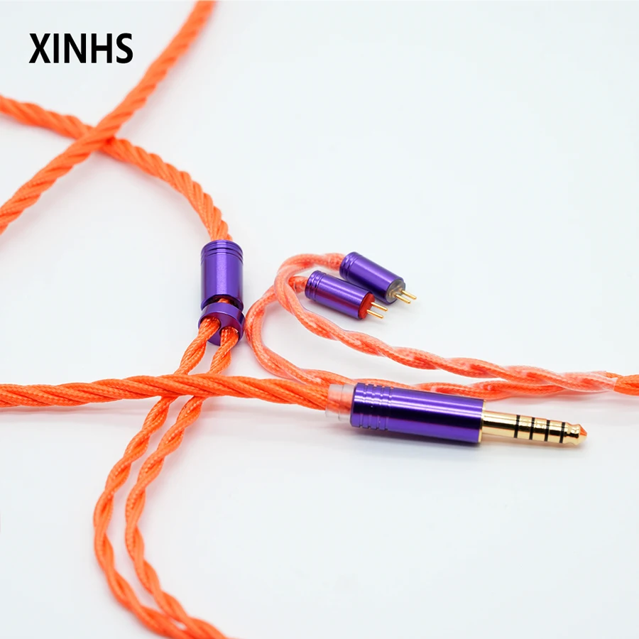 XINHS M05 Orange Soda 4-core Silver-plated Copper Dual-shielded HiFi Headphone Upgrade Cable 0.78mm 2PIN/MMCX image 2