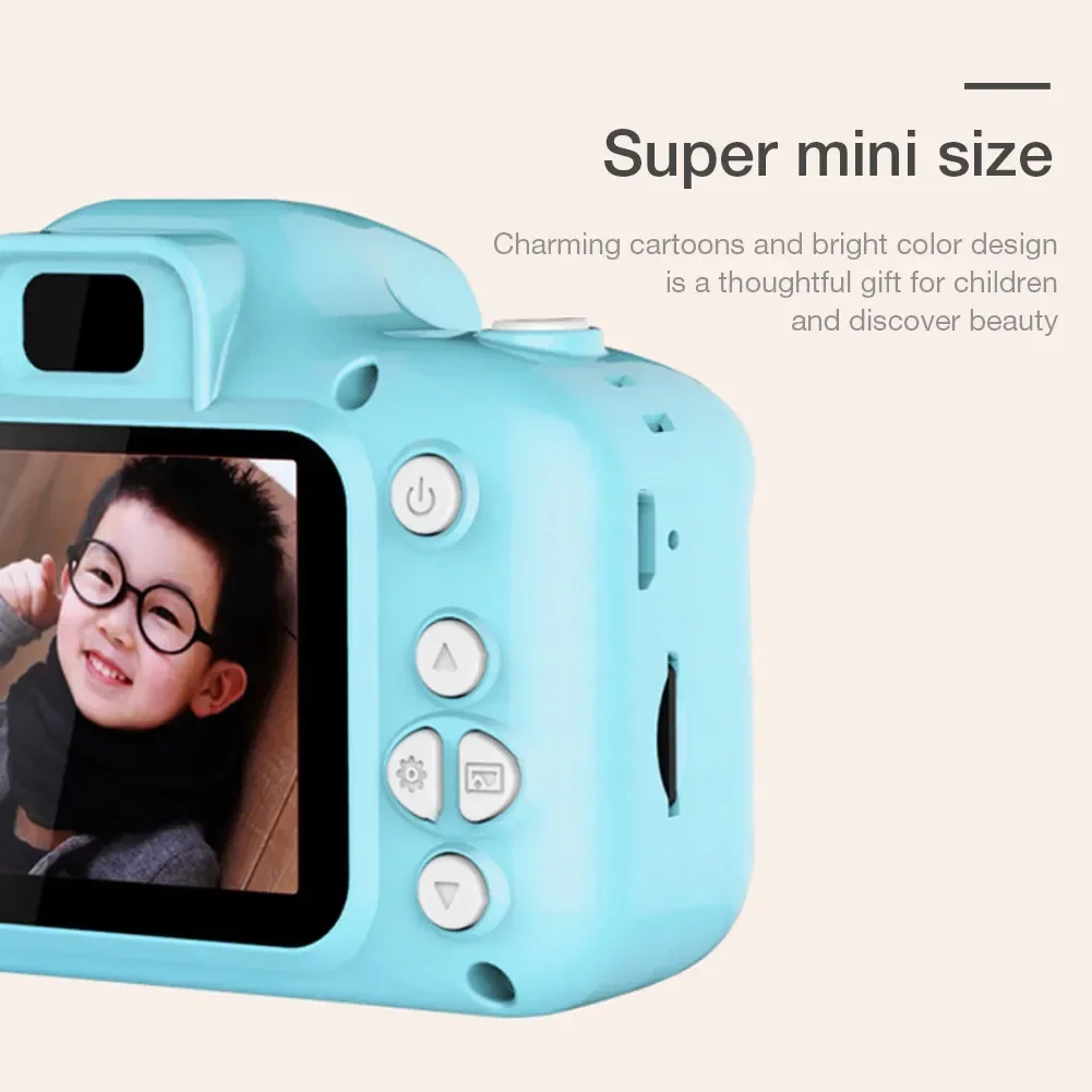 X2 Kid Mini Camera 1080P Cartoon Selfie Toddler Digital Video Camera Toys SD Card for Boys/Girls Christmas Birthday Gifts