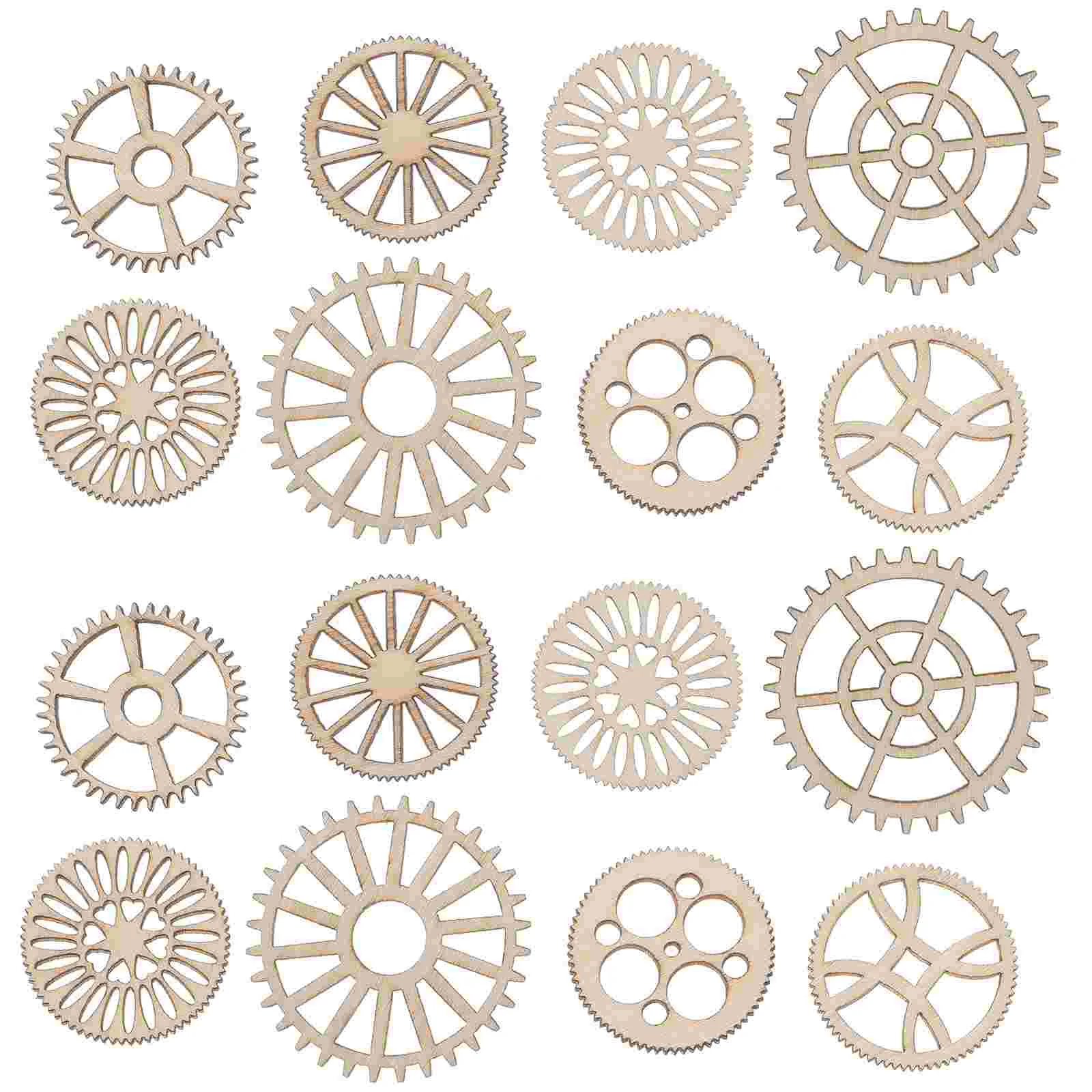 100 Pcs Wooden Wall Decoration Chic Industrial Decorate Lightweight Gear Decorations Vintage Steampunk Hanging