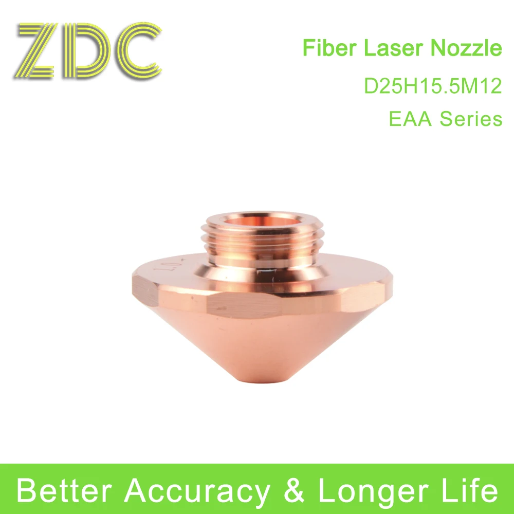 ZDC 10Pcs/Lot EAA Laser Nozzle Single Layer Without Chrome 0.8-2.7mm D25H15.5M12 1324860-1.0mm For Tru Fiber Laser Metal Cutting