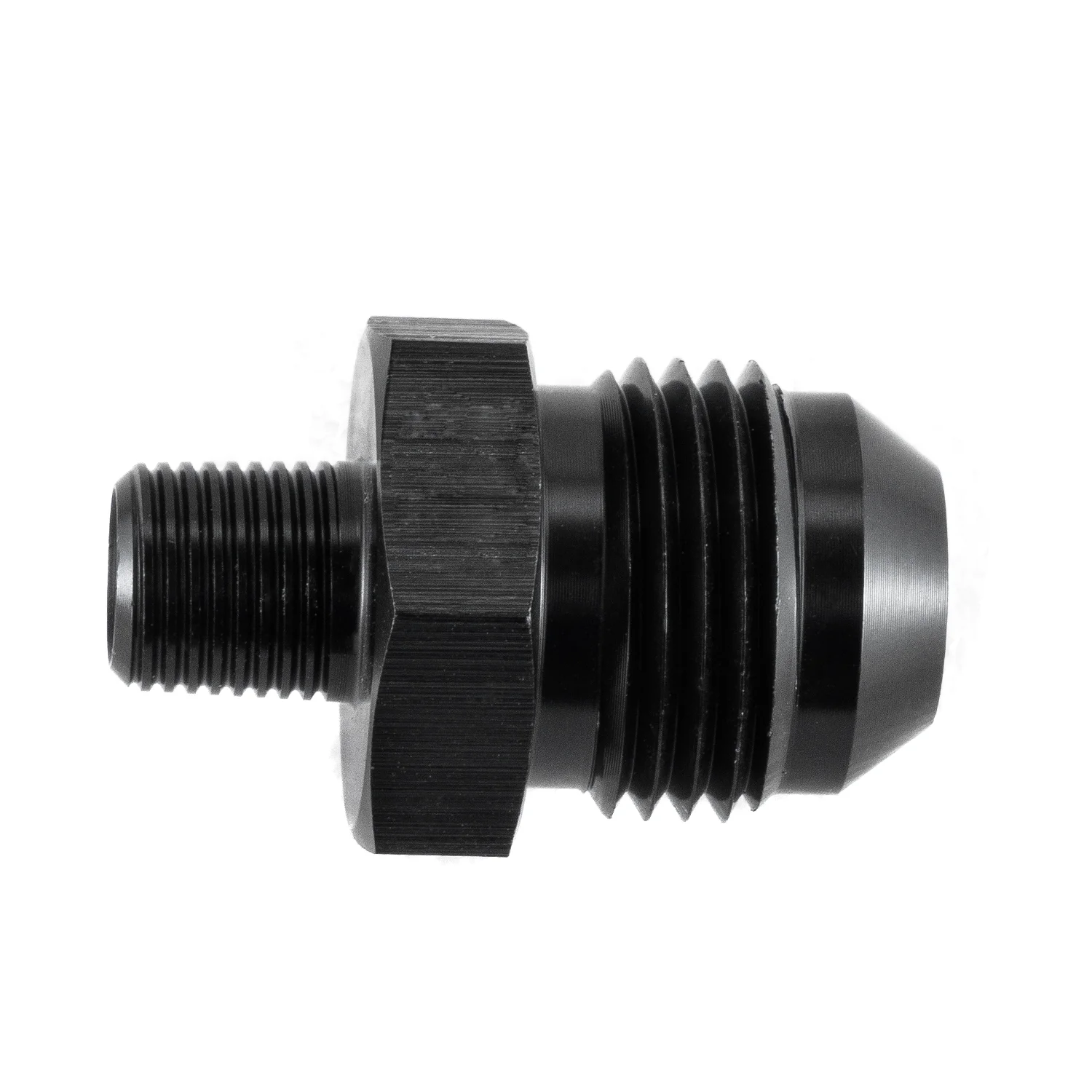 

Aluminum Fitting Adapter -8AN Flare End to 1/8NPT Adapter Fitting Straight BLACK