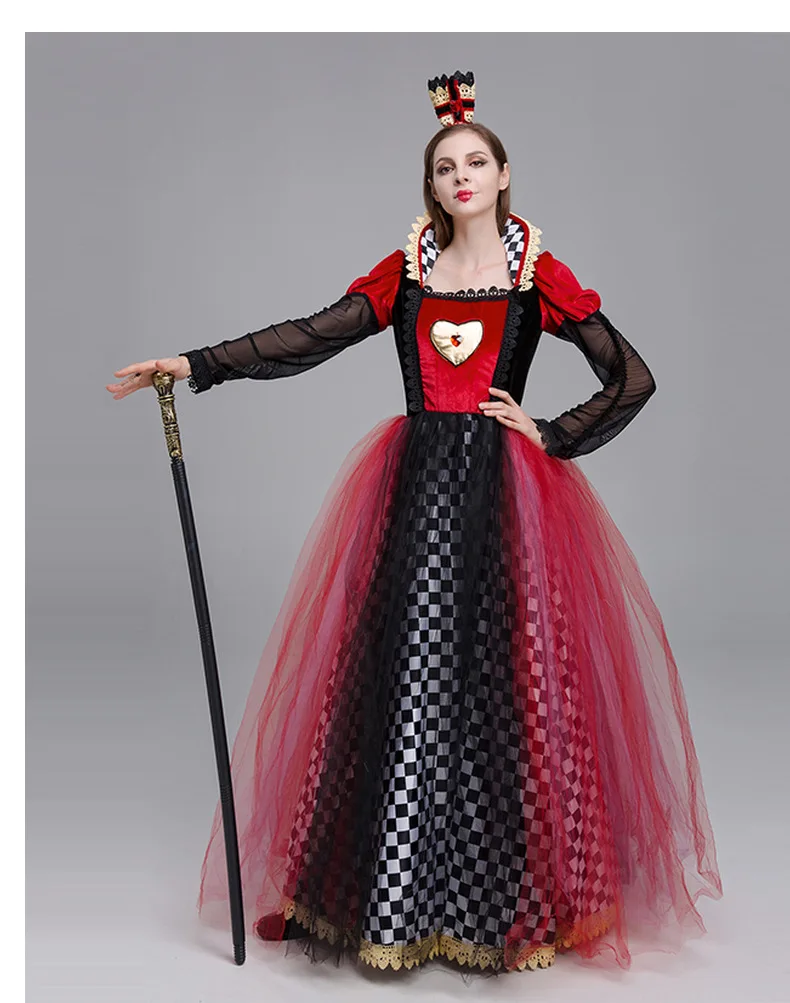 8695#2024 New Halloween Costumes Performance Costumes Queen of Hearts Alice in Wonderland Red Queen Cos Costumes