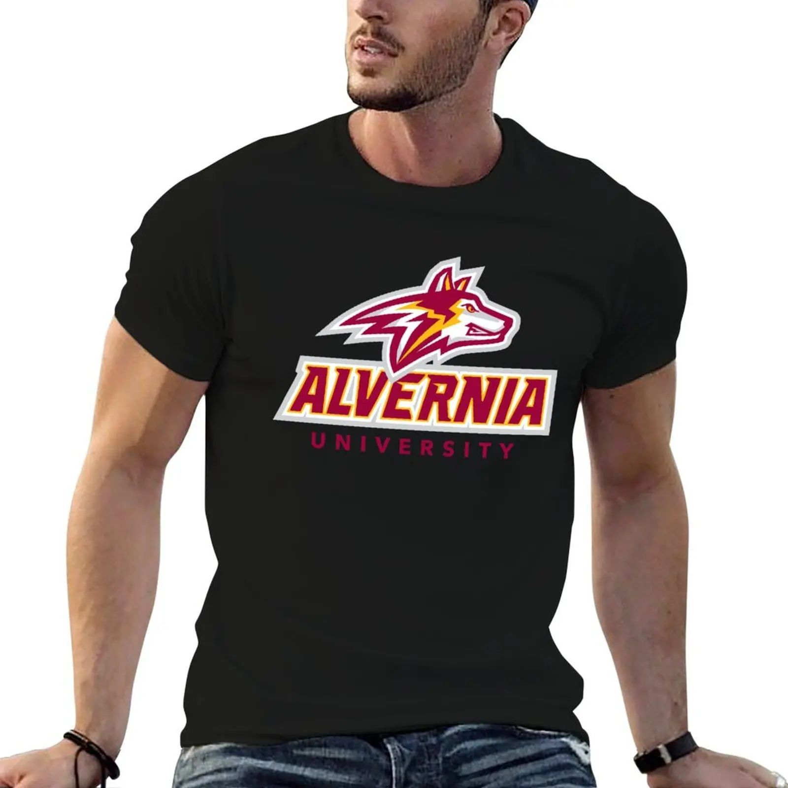 

Alvernia University golden wolves T-Shirt t shirts designer cotton tshirt 100% man t shirt cotton T-Shirt