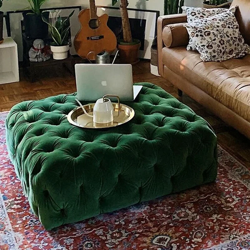 

Adults Rectangular Stool Bedroom Leg Pads Pouf Ottoman European Stool Bedroom Bench Footrest Tabouret De Bar Home Furniture