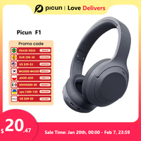 Picun F1 ANC Wireless Bluetooth 5.4 Hi-FI Audio Headphones 43dB Adaptive Noise Cancelling Headsets 40mm Driver 80H Playtime APP