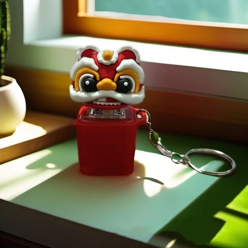 Novo botão chaveiro som e luz dos desenhos animados pingente alívio do estresse brinquedos saco chaveiro bonito luminoso brinquedo de descompressão