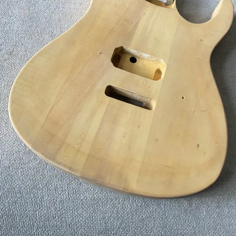 HB614 Electric Guitar Body Natural Solid Basswood Unfinished Version One Humbucker Pickup Design Custom Tremolo for DIY