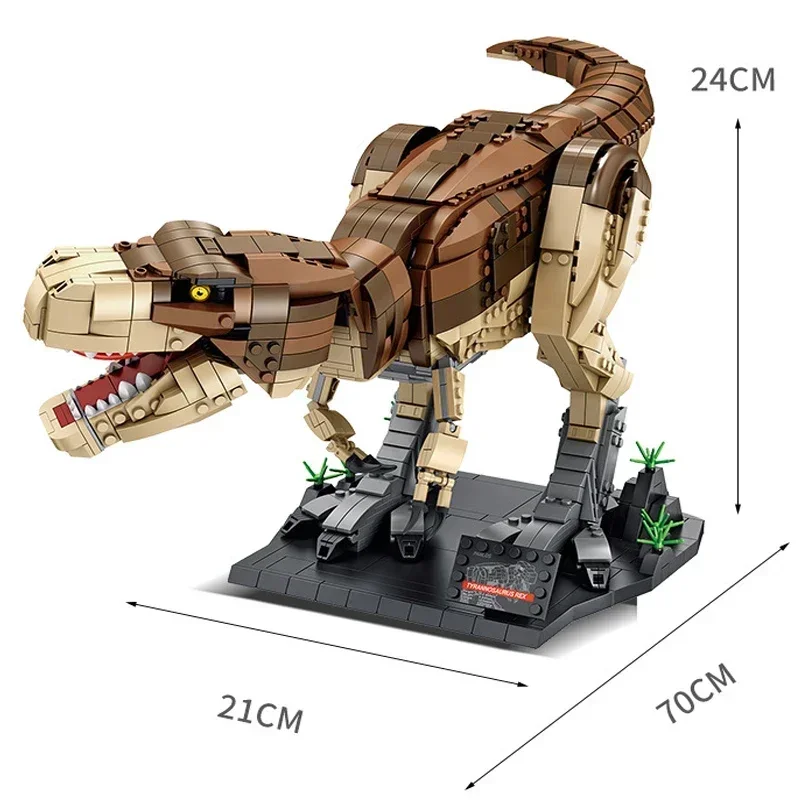 Dinosaur World Park Filme T. Jurassic World, Novo presente de aniversário, Christmas Rex Rampage Architecture Building Blocks para crianças, Brinquedo de tijolos, 611001