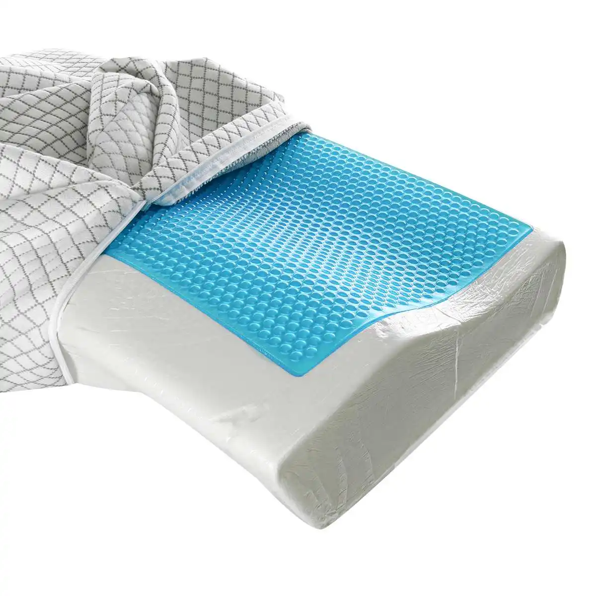 Memory Foam Gel Pillow Summer Ice-cool Slow Rebound Sleep Pillow Orthopedic Soft Health Care Back Neck Pillow Home Bedding