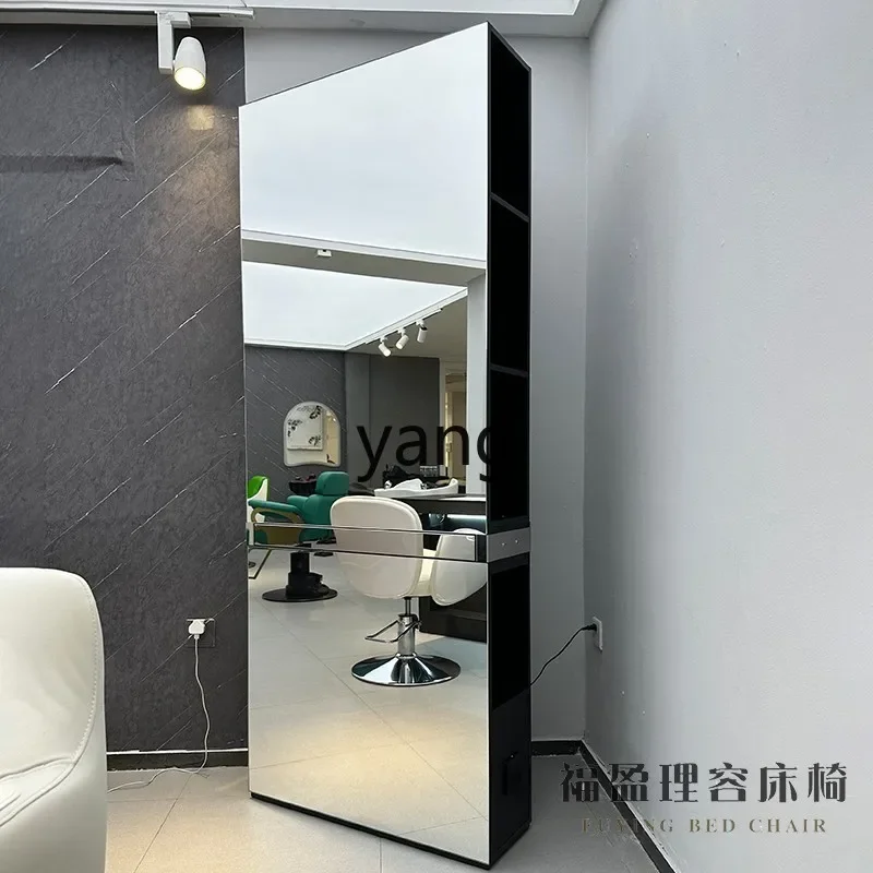 LH electric shrinkage barber shop mirror barber shop special light perm and dyeing area hair cutting mirror cabinet integrated