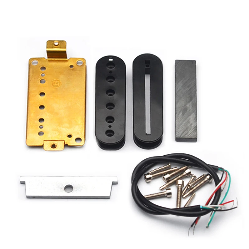 Electric Pickup DIY Kits- Line-Screw Humbucker Double Coil Pickup Bobbin/Ceramic Bar/Cable/Blade/Baseplate Pieces Pickup Kits