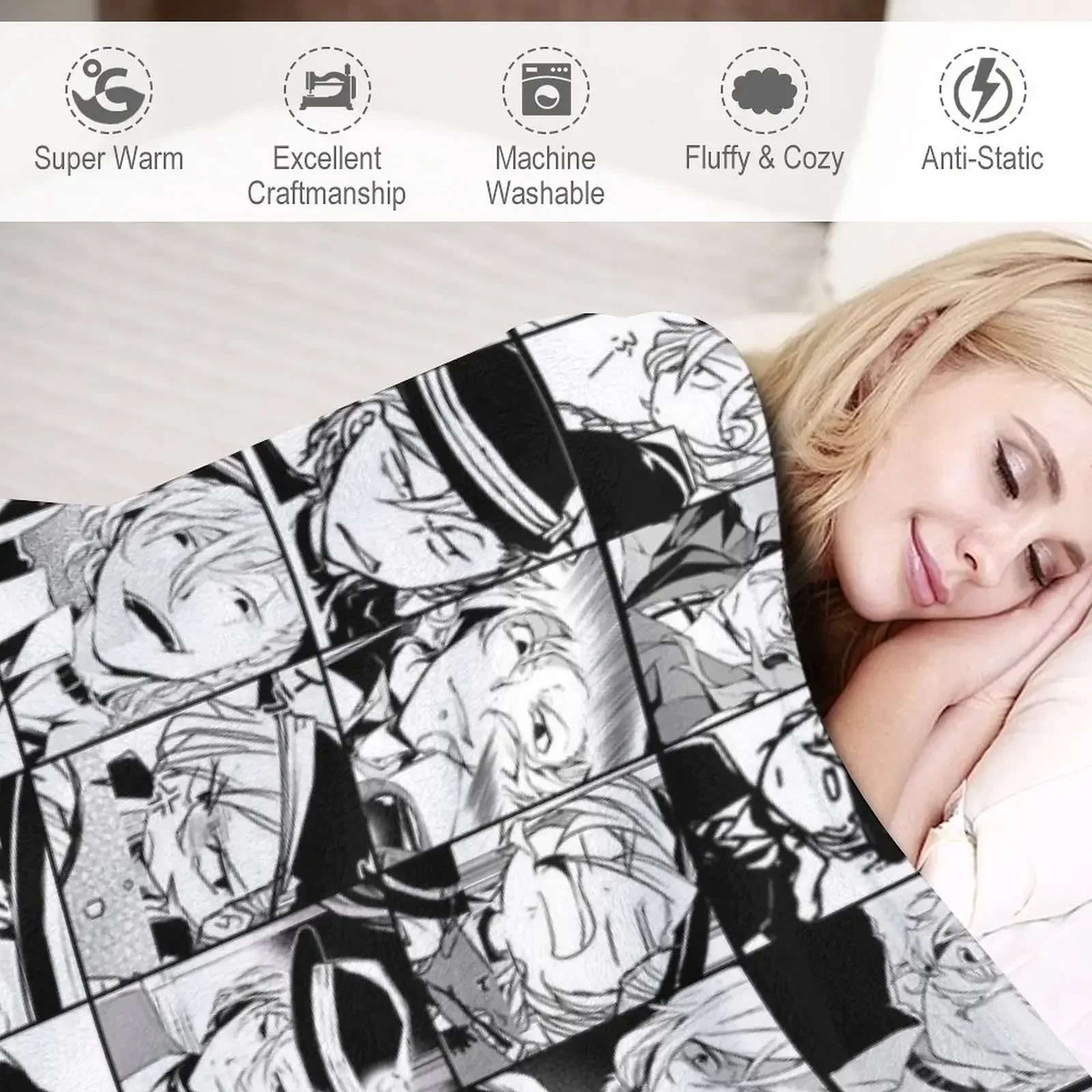 Chuuya-كولاج رمي بطانية ، لحاف فاخر ، نسخة المانجا