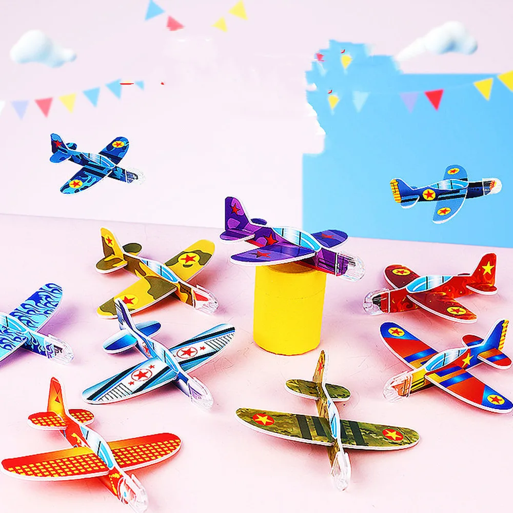 20 szt. Mini-ręcznie wyrzucane samoloty latające szybowce piankowe zabawki do gier do samolotu dla dzieci upominki na przyjęcie urodzinowe wypełniacze pinaty Baby Shower — zdjęcie 6