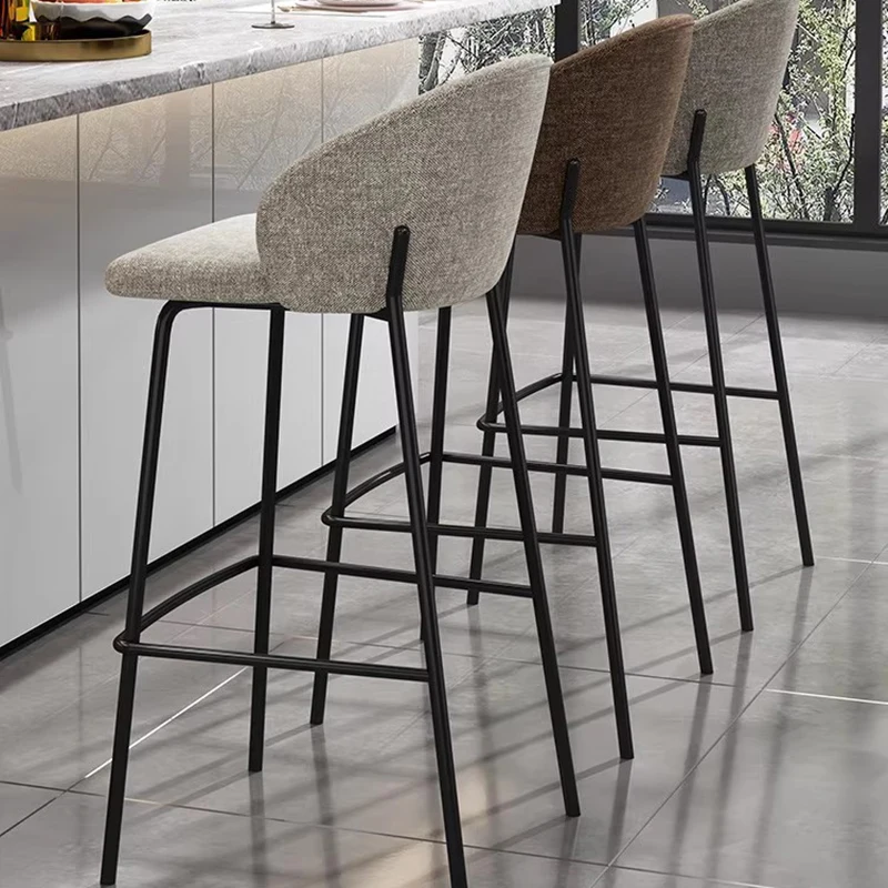 مقاعد بار معدنية بسيطة لغرفة المعيشة والمطبخ مع كراسي بار مصممة خلفية أثاث منزلي حديث من Sillas Para Comedor