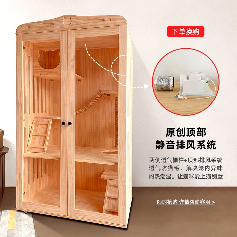 

Simple Solid Wood Cat Cage Villa Oversided Luxury Cat Cage Sub Cattery Cat House Home Indoor Cat House Cat Nest Cat Cabinet