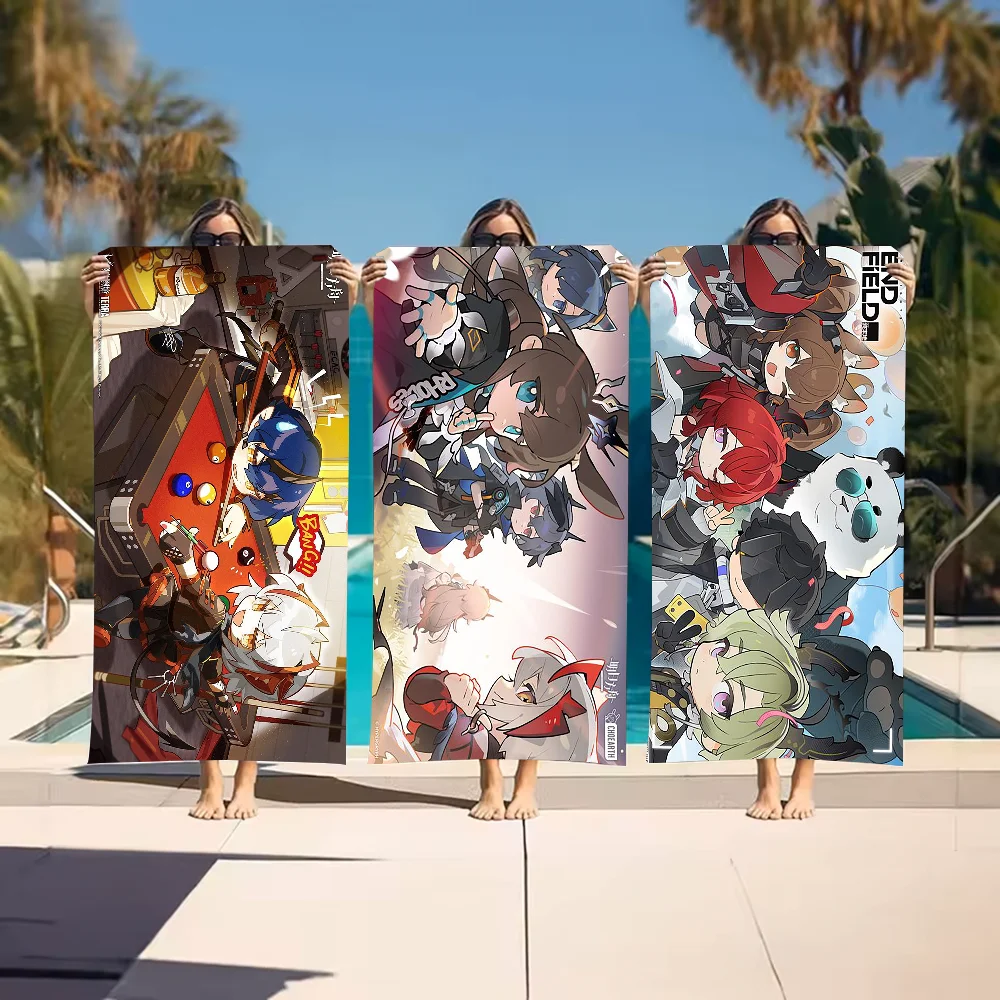 

Fighting game Arknights Towel Beach Towel Large Size Outdoor Travel Camping Absorbent toallas Towels Summer Swimming
