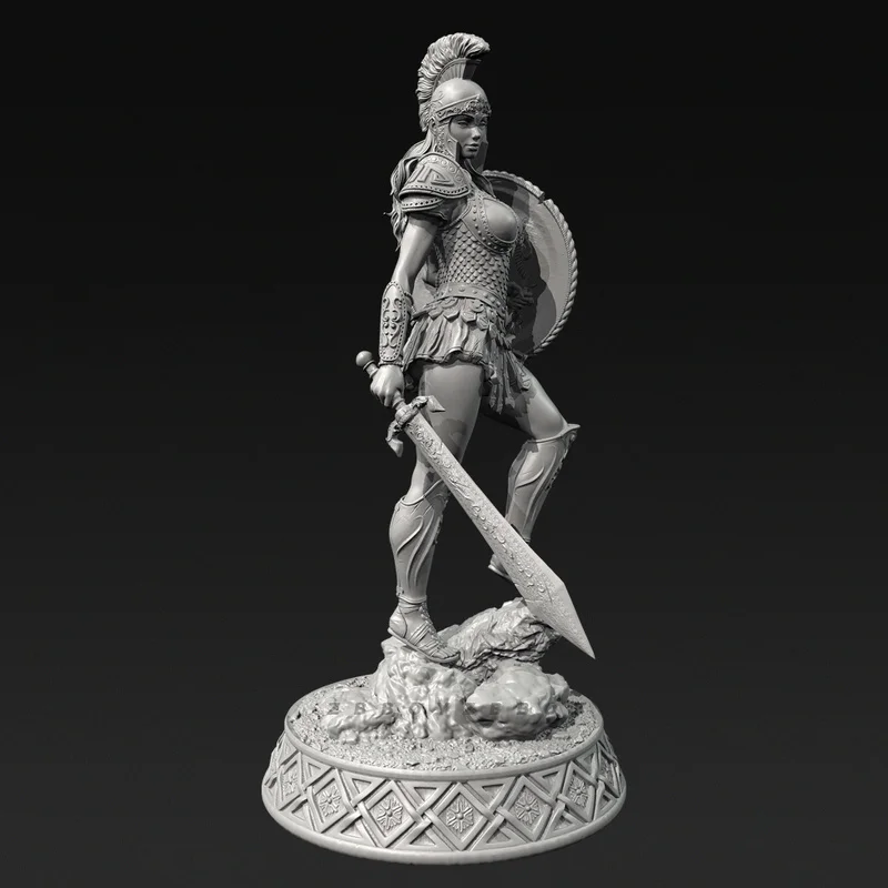 

38mm 50mm 75mm 90mm Resin Model Figure Roman Female Warrior Gk Micro Miniature 3d Printed White Model Toy Unassembled Unpainted