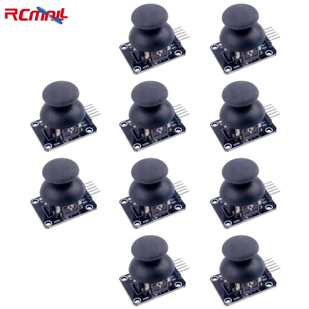 10PCS Thumb Joystick Module Dual Axis Sensor Game Controller Sensor Joystick Breakout Module Compatible with Arduino PS2 RPI
