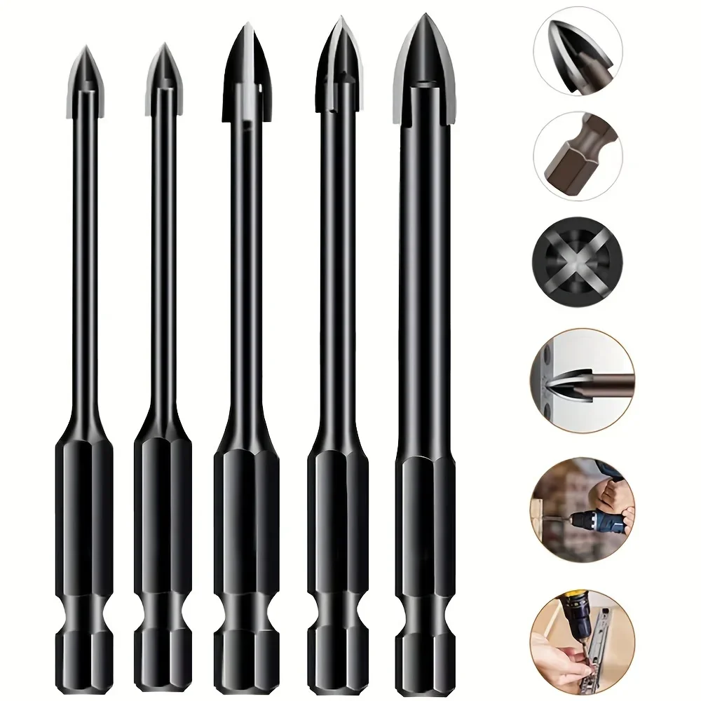 A Set Of Efficient Universal Drilling Tools Multi-Functional Hexagonal Handle Triangular Drill Bit Hole Opener Power Tools