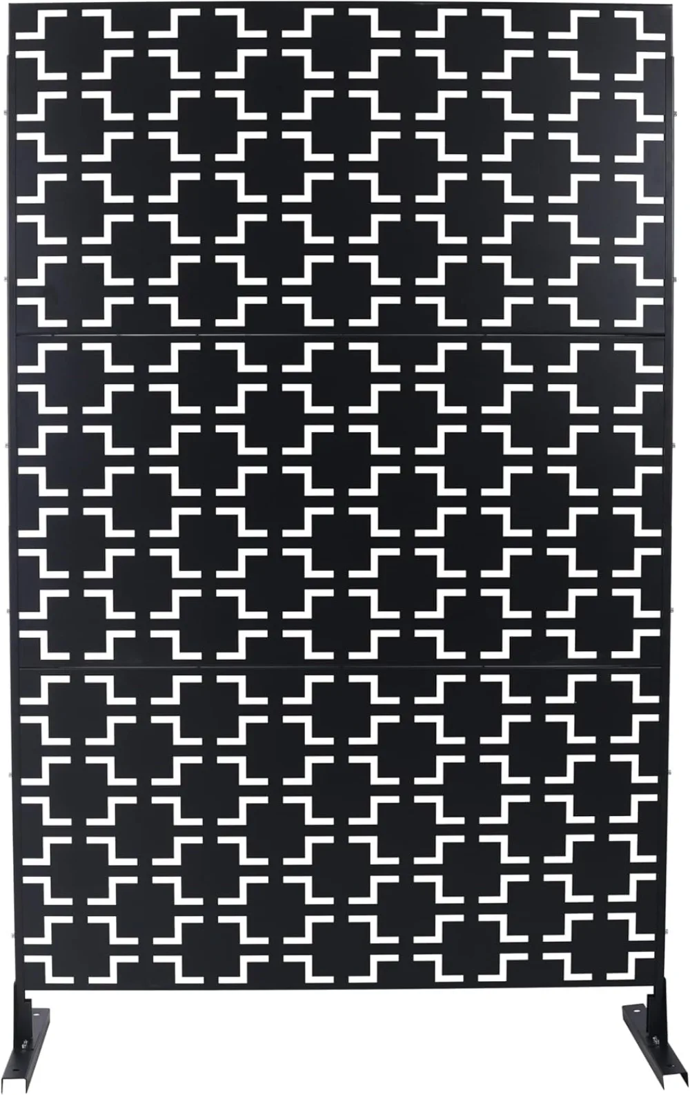 

Metal Privacy Screen 76" H×48" W Decorative Outdoor Divider with Stand Panels Outdoor Privacy Screens Freestanding for Outside