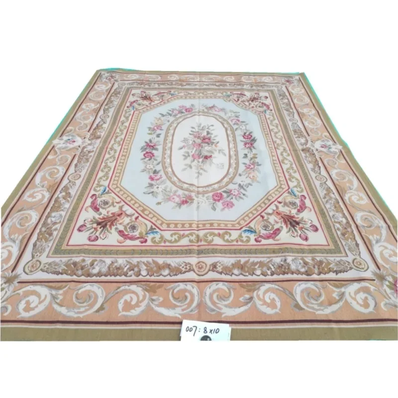 Hand-woven carpet, silk mixed rococo carpet