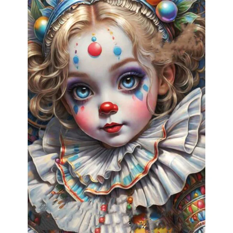 AB Diamant Kreuzstich bemalt süße Clown Mädchen 5D DIY Diamant Stickerei Strass Malerei Diamant Malerei