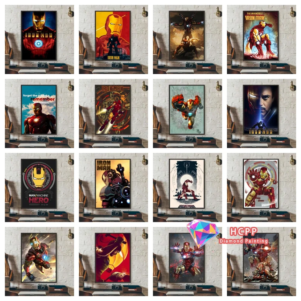 

Superhero Iron Man Movie Diamond Painting Kit Square Round Diamond 5D DIY Mosaic Handmade Art Unique Exquisite Gift Home Decor