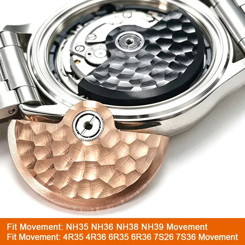 Mod Automatic Mechanical Watch Movement Rotor CNC Cut Finish Fits NH35 NH36 4R 7S Movement Watch Movement Rotor Replace Parts